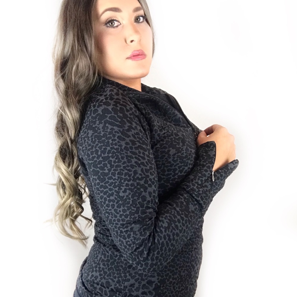 Lucy leopard print pullover athletic jacket
